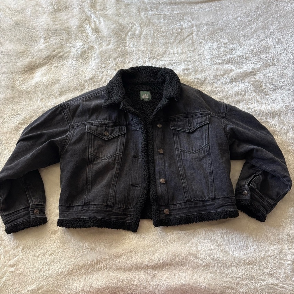 Black Sherpa Denim Jacket